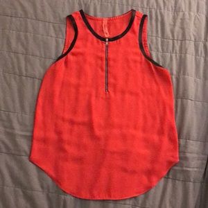 XS Eight Sixty semi-sheer, flowy neon tank